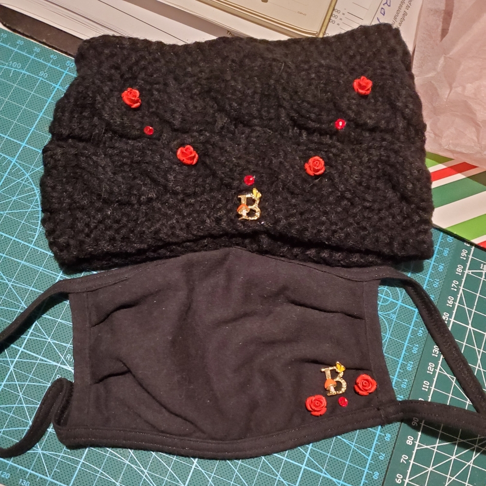 Winterhead band and matching mask hand made.